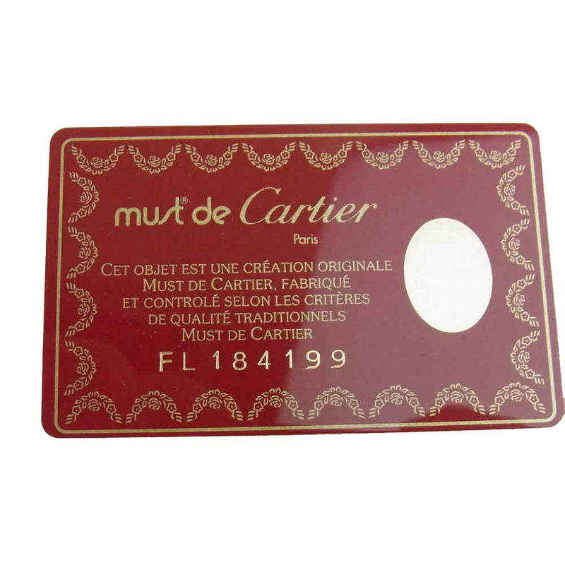 CARTIER カルティエ must de マストライン 二つ折り 財布 ワインレッド系【美品】【中古】