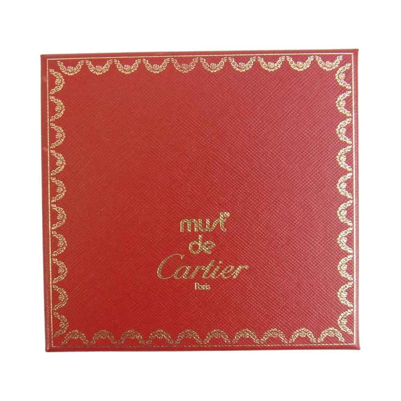 CARTIER カルティエ must de マストライン 二つ折り 財布 ワインレッド系【美品】【中古】