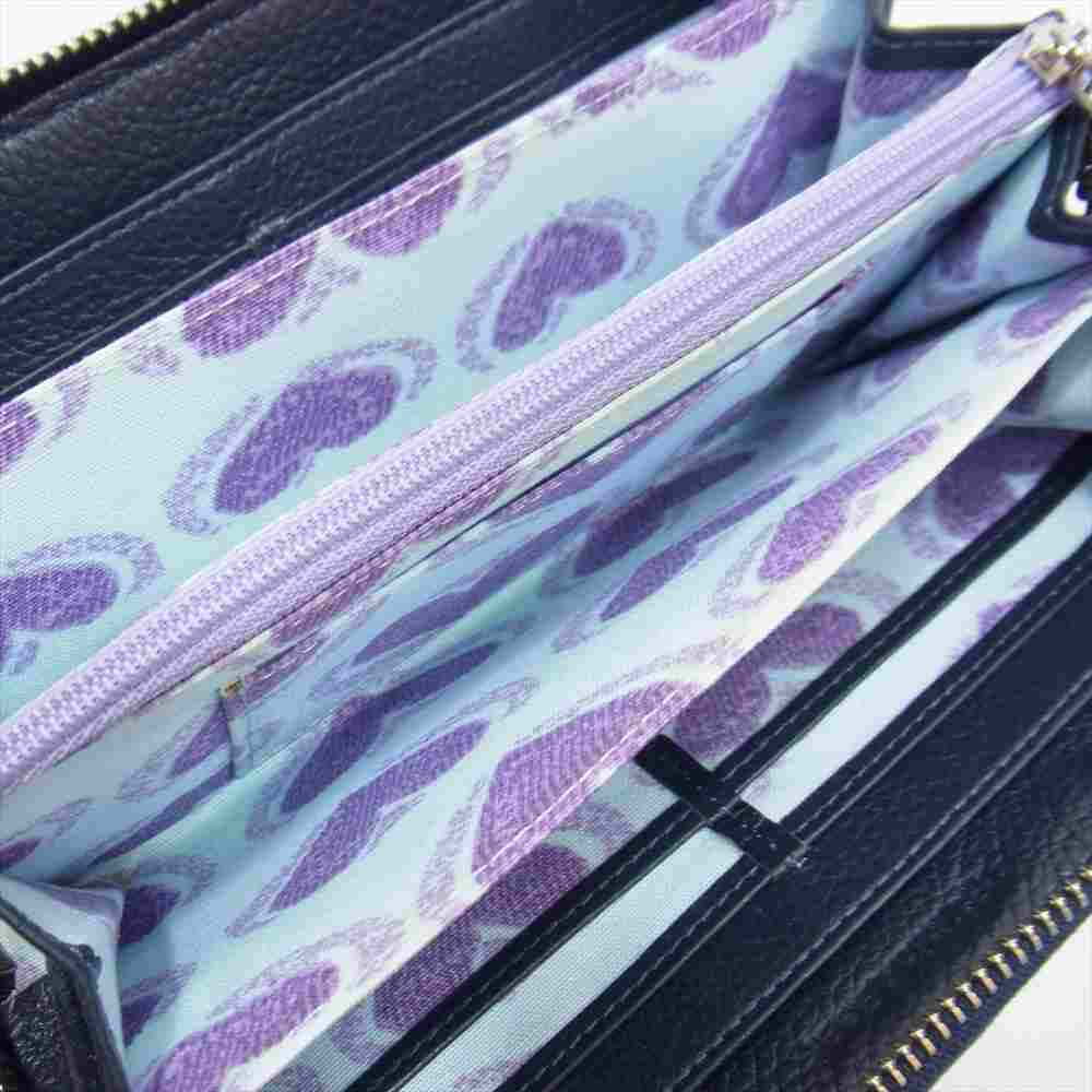 シンクビー ジャストハート ジュエルボックス 装飾 ウォレット 長財布 インディゴブルー系【中古】