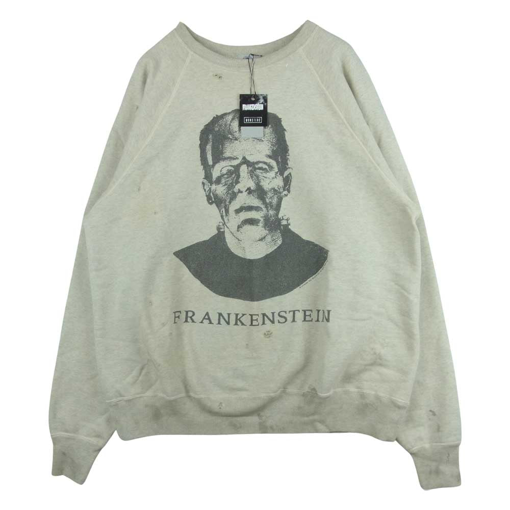 セントマイケル 22SS FRANKENSTEIN SWEATSHIRT フランケンシュタイン プリント スウェット ベージュ系 XL【新古品】【未使用】【中古】