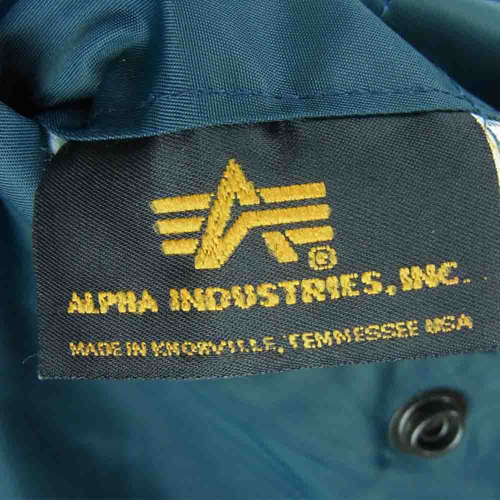 ALPHA アルファ USA製 MA-1 フライト ジャケット ナイロン ポリエステル ブルー系 L【中古】
