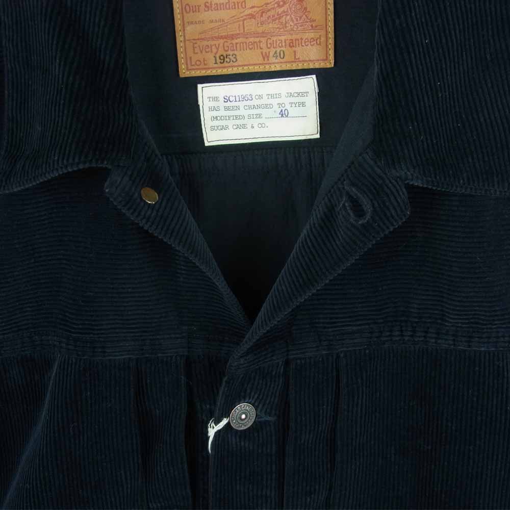 SUGAR CANE シュガーケーン SC15014 9W CORDUROY JACKET OVER SIZE 1953 MODEL PIGMENT DYED コーデュロイ ジャケット ダークネイビー系 40【新古品】【未使用】【中古】