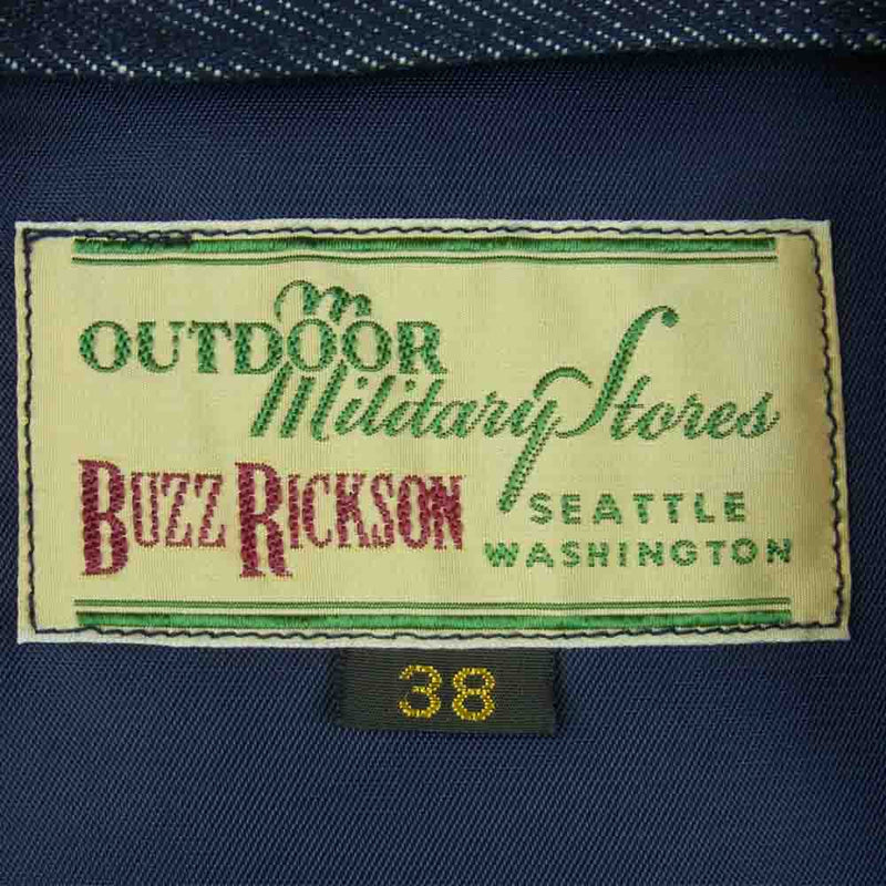 Buzz Rickson's バズリクソンズ BR13906 DENIM MILITARY DOWN VEST U.S.N デニム ダウン ベスト インディゴブルー系 38【新古品】【未使用】【中古】