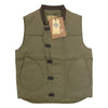 Buzz Rickson's バズリクソンズ BR13908 HERRINGBONE MILITARY DOWN VEST U.S.N ヘリンボーン ミリタリー ダウン ベスト カーキ系 40【新古品】【未使用】【中古】