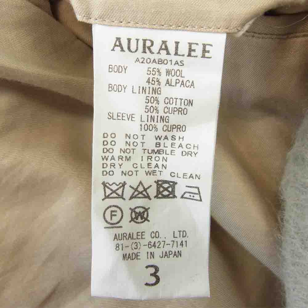 AURALEE オーラリー 20AW A20AB01AS SURI ALPACA SHAGGY CHECK BLOUSON スーリー アルパカ シャギー チェック ブルゾン ジャケット グリーン系 3【美品】【中古】