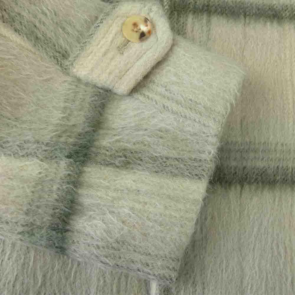 AURALEE オーラリー 20AW A20AB01AS SURI ALPACA SHAGGY CHECK BLOUSON スーリー アルパカ シャギー チェック ブルゾン ジャケット グリーン系 3【美品】【中古】
