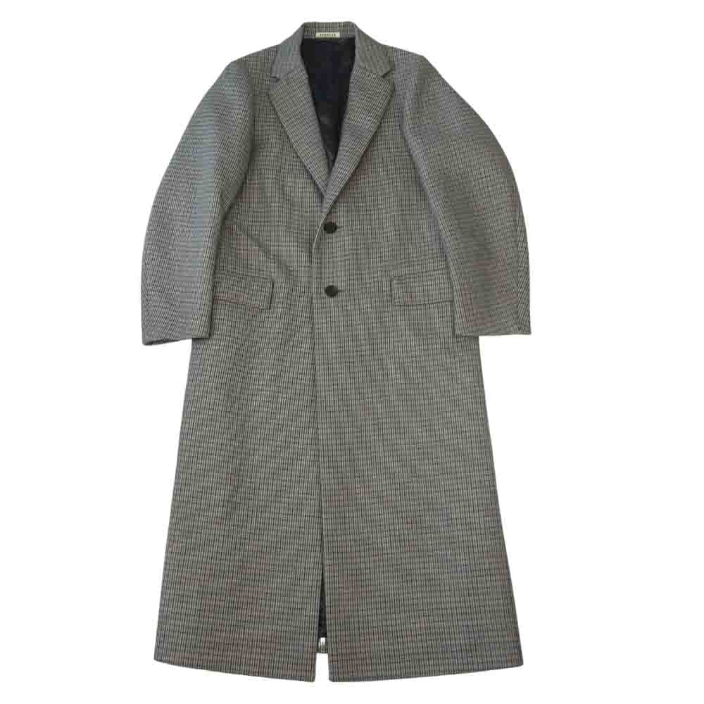 AURALEE オーラリー 19AW A9AC03BN DOUBLE FACE CHECK CHESTERFIELD COAT チェック チェスター コート マルチカラー系 1【美品】【中古】