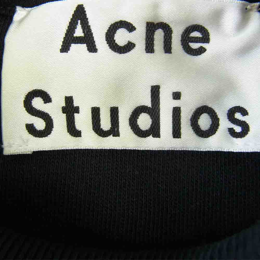 ACNE STUDIOS アクネストゥディオズ FLOGHO SWEAT SHIRTS リブ ロゴ スウェット トレーナー ブラック系 XL【中古】