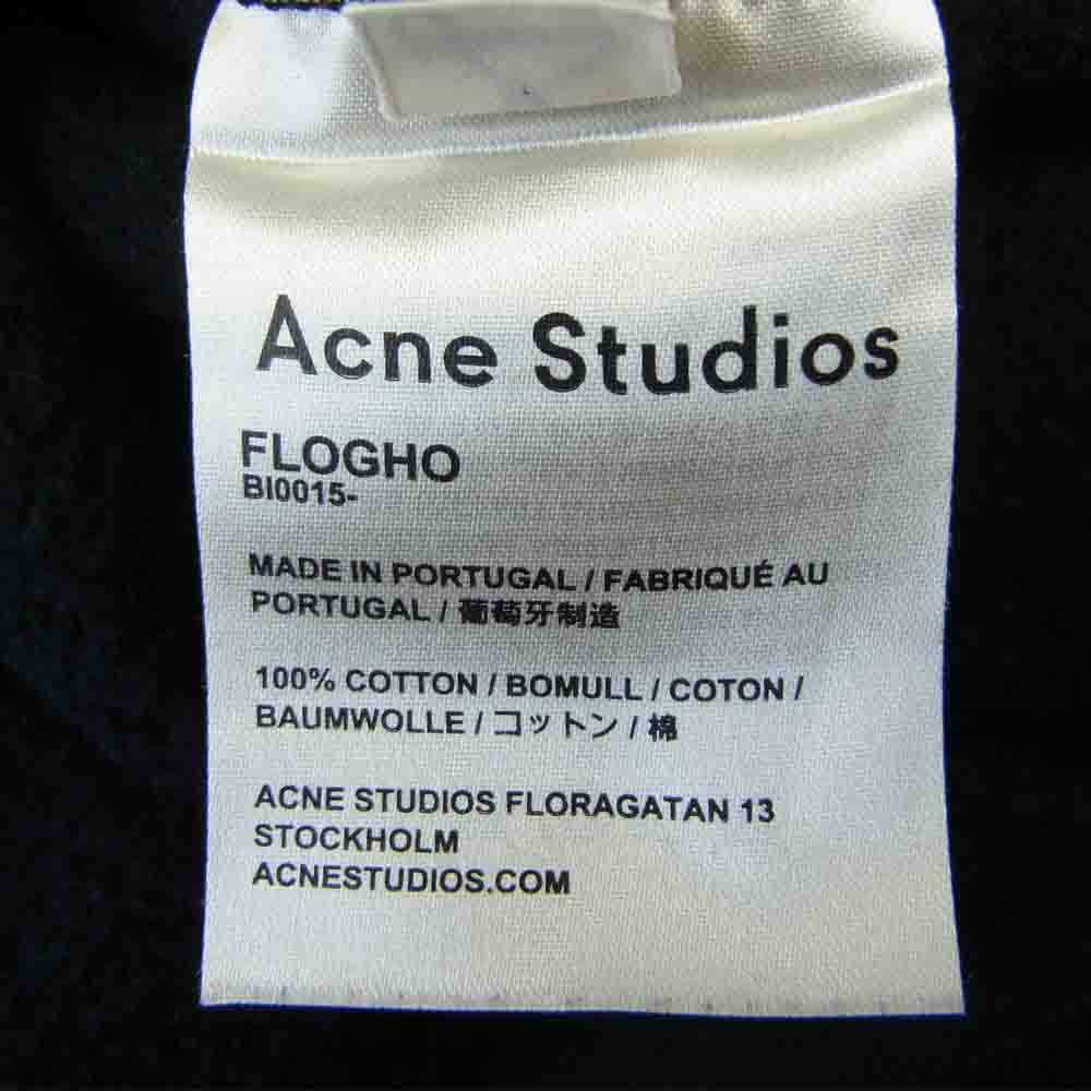 ACNE STUDIOS アクネストゥディオズ FLOGHO SWEAT SHIRTS リブ ロゴ スウェット トレーナー ブラック系 XL【中古】