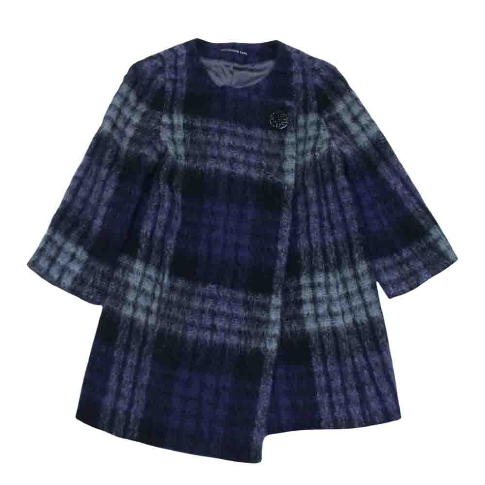 VIVIENNE TAM ヴィヴィアンタム モヘヤ混 ノーカラー シャギーコート パープル系 XS【中古】
