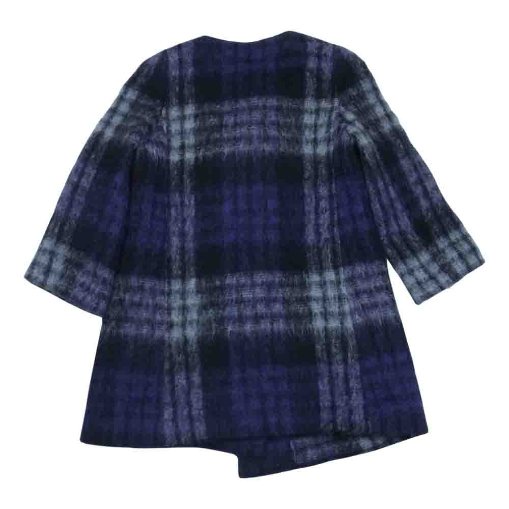 VIVIENNE TAM ヴィヴィアンタム モヘヤ混 ノーカラー シャギーコート パープル系 XS【中古】