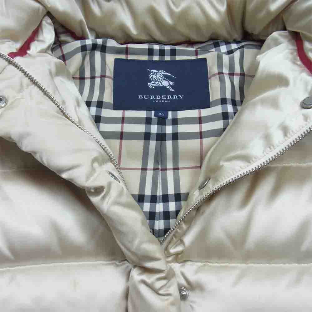 BURBERRY バーバリー FC006-825-40 ファー付き ダウン ジャケット ゴールド系 36【中古】