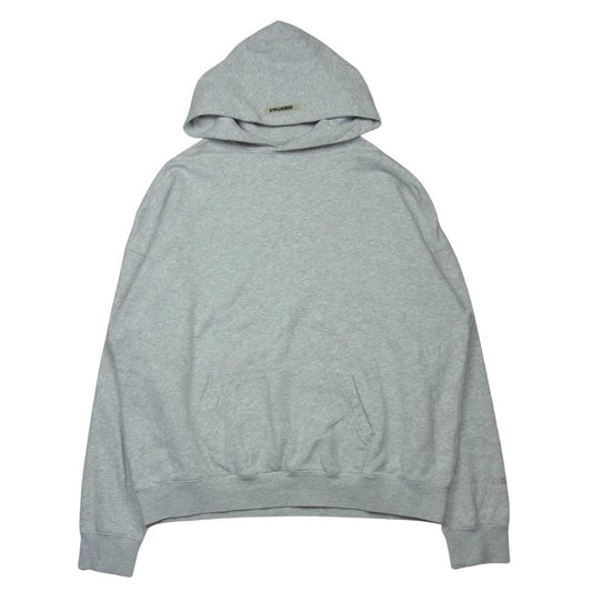 FEAR OF GOD フィアオブゴッド ESSENTILAS エッセンシャルズ ラバーロゴ プルオーバー パーカー グレー系 XL【美品】【中古】