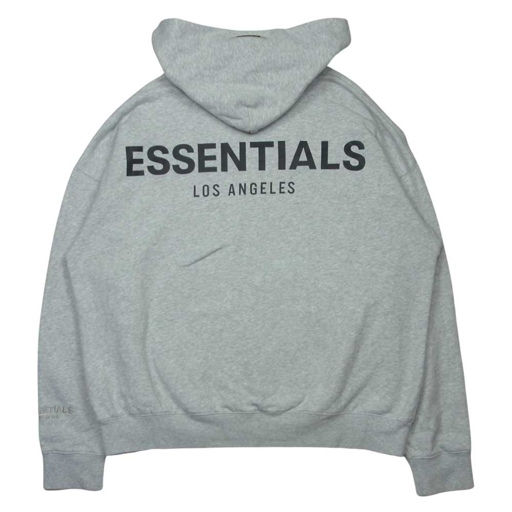 FEAR OF GOD フィアオブゴッド ESSENTILAS エッセンシャルズ ラバーロゴ プルオーバー パーカー グレー系 XL【美品】【中古】