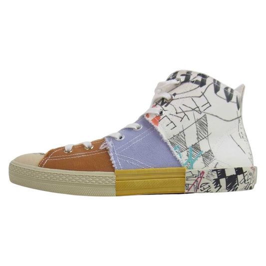 MAISON MARGIELA メゾンマルジェラ 20SS 58WS0127 国内正規品 22ライン キャンバス 切替 ペイント加工 グラフィティ ハイカット スニーカー 39【新古品】【未使用】【中古】