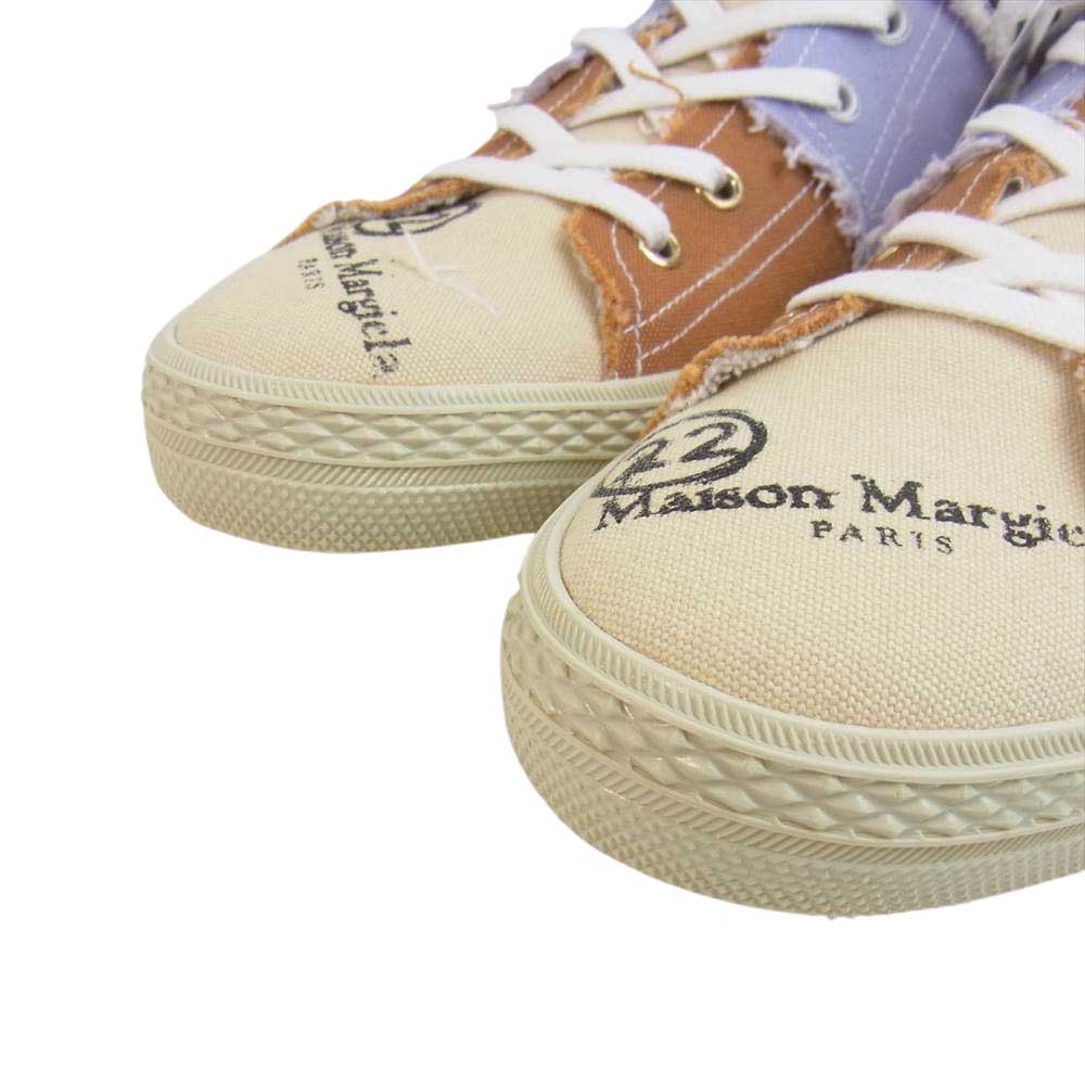 MAISON MARGIELA メゾンマルジェラ 20SS 58WS0127 国内正規品 22ライン キャンバス 切替 ペイント加工 グラフィティ ハイカット スニーカー 39【新古品】【未使用】【中古】