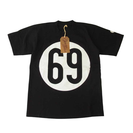 TENDERLOIN テンダーロイン T-TEE 69 S/S サークル69 クルーネック ロゴ プリント 半袖 Tシャツ ブラック系 M【中古】