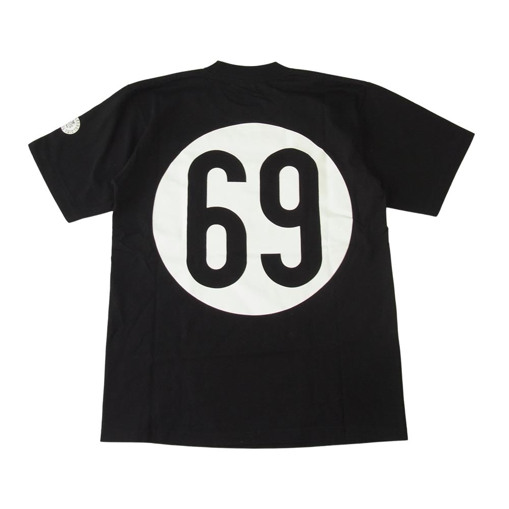 TENDERLOIN テンダーロイン T-TEE 69 S/S サークル69 クルーネック ロゴ プリント 半袖 Tシャツ ブラック系 M【中古】