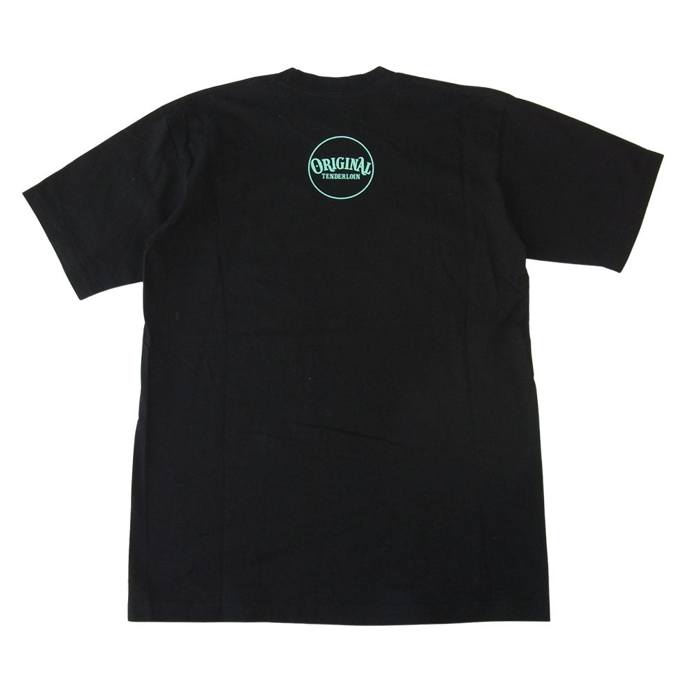 TENDERLOIN テンダーロイン T-TEE GG S/S サークル マリア クルーネック ロゴ プリント 半袖 Tシャツ ブラック系 L【中古】