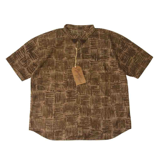 TENDERLOIN テンダーロイン cotton sht print as s/s プリント 半袖 シャツ  ブラウン系 M【新古品】【未使用】【中古】
