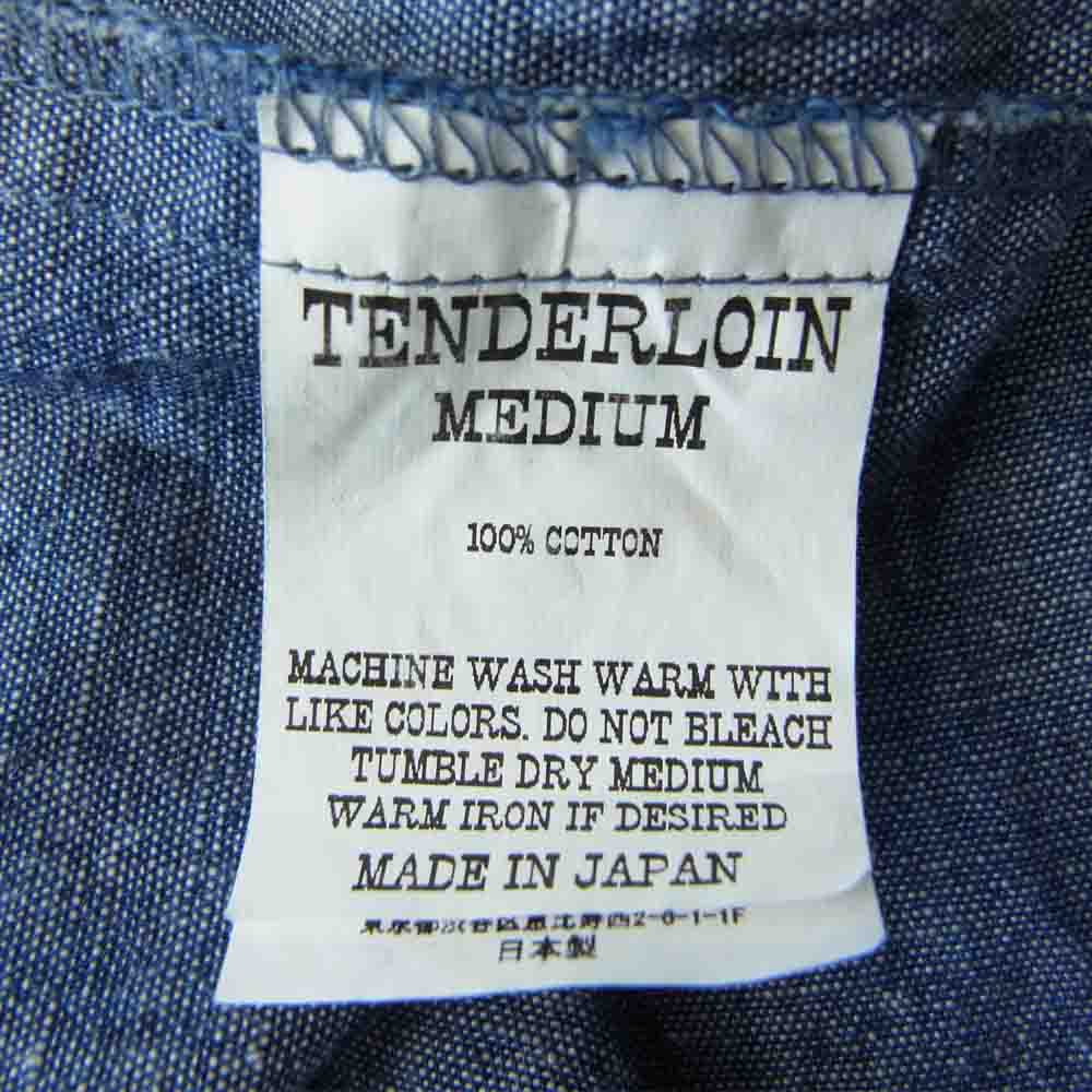 TENDERLOIN テンダーロイン HIGH NECK CHAMBRAY SHT ハイネック シャンブレー シャツ インディゴブルー系 M【中古】