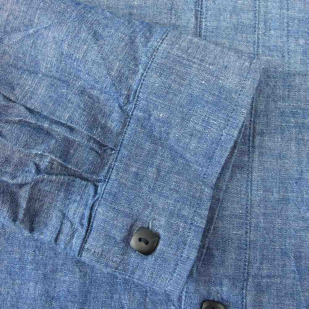 TENDERLOIN テンダーロイン HIGH NECK CHAMBRAY SHT ハイネック シャンブレー シャツ インディゴブルー系 M【中古】