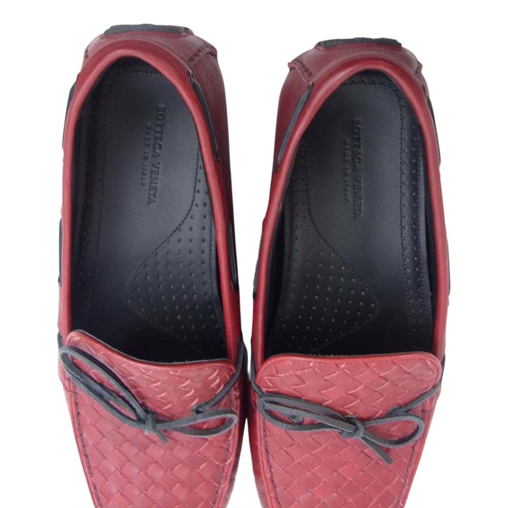 BOTTEGAVENETA ボッテガヴェネタ 244142 イントレチャート ドライビング シューズ カーフレザー レッド系 41【中古】