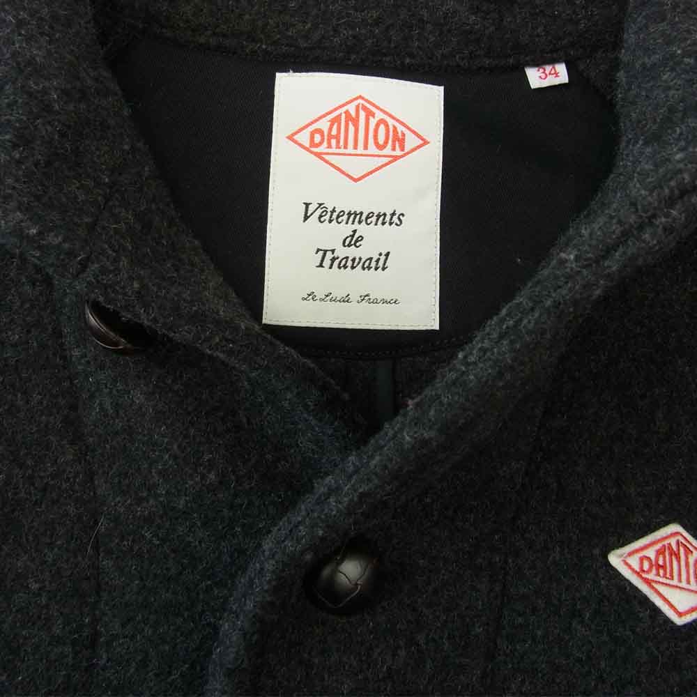 Danton ダントン 16A-SL-001 WOOL MOSSER CORT ウール モッサ コート ブラック レディース ダークグレー系 34【中古】