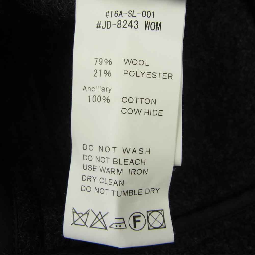 Danton ダントン 16A-SL-001 WOOL MOSSER CORT ウール モッサ コート ブラック レディース ダークグレー系 34【中古】
