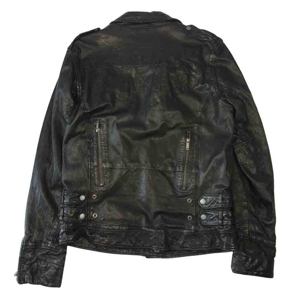 DIESEL ディーゼル RN93243 ラム レザー ダブル ライダース ブラック系 XL【中古】