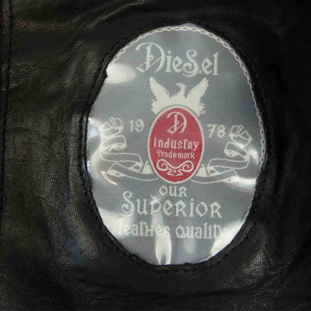 DIESEL ディーゼル RN93243 ラム レザー ダブル ライダース ブラック系 XL【中古】