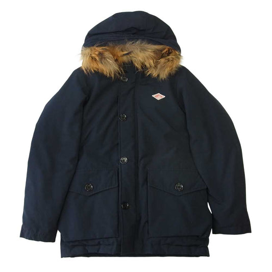 Danton ダントン 16A-FA-002 フード ファー ダウン ジャケット レディース ネイビー系 34【中古】