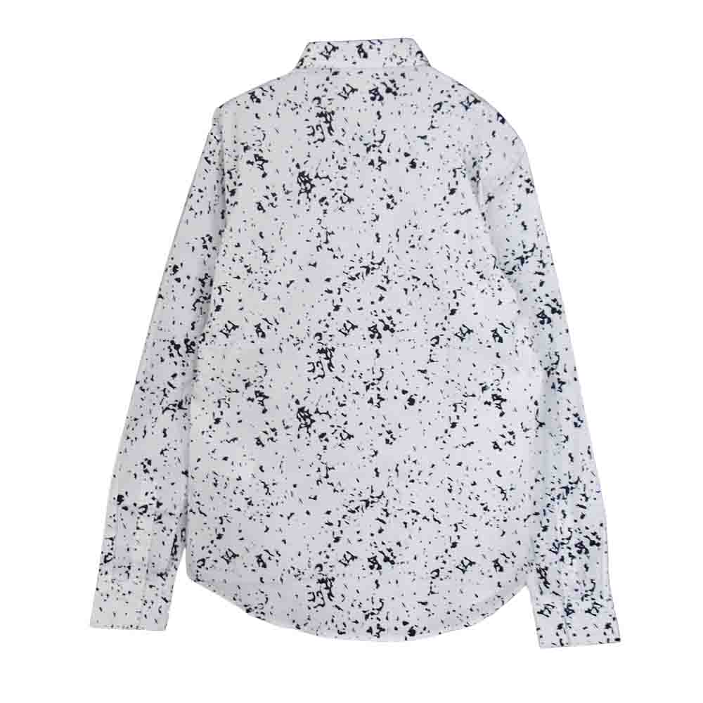 ARMANI EXCHANGE アルマーニエクスチェンジ 国内正規品 総柄 ストレッチ 長袖 シャツ ホワイト系 XS【美品】【中古】