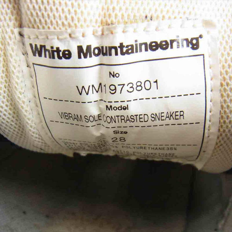 WHITE MOUNTAINEERING ホワイトマウンテニアリング 19AW WM1973801 VIBRAM SOLE CONTRASTED SNEAKER ビブラムソール コントラスト スニーカー ベージュ系 28【中古】