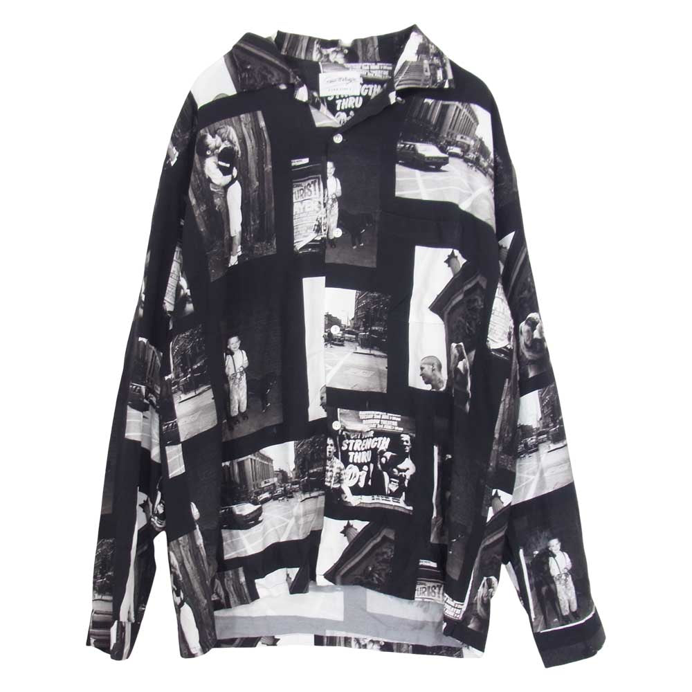 フラグスタッフ GAVIN WATSON コラボ 総柄 シャツ ブラック系 XL【中古】