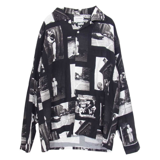 フラグスタッフ GAVIN WATSON コラボ 総柄 シャツ ブラック系 XL【中古】