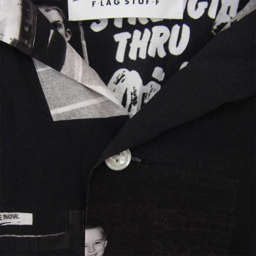 フラグスタッフ GAVIN WATSON コラボ 総柄 シャツ ブラック系 XL【中古】