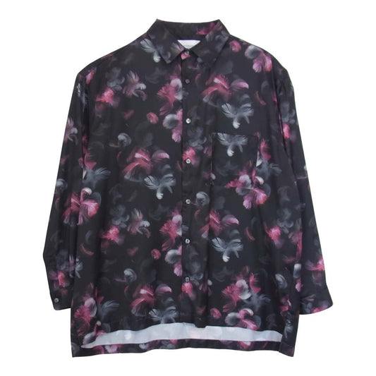 STUDIOUS ステュディオス 19SS 109200006 ルナフェザー ビッグシルエット 長袖 シャツ ブラック系 2【美品】【中古】