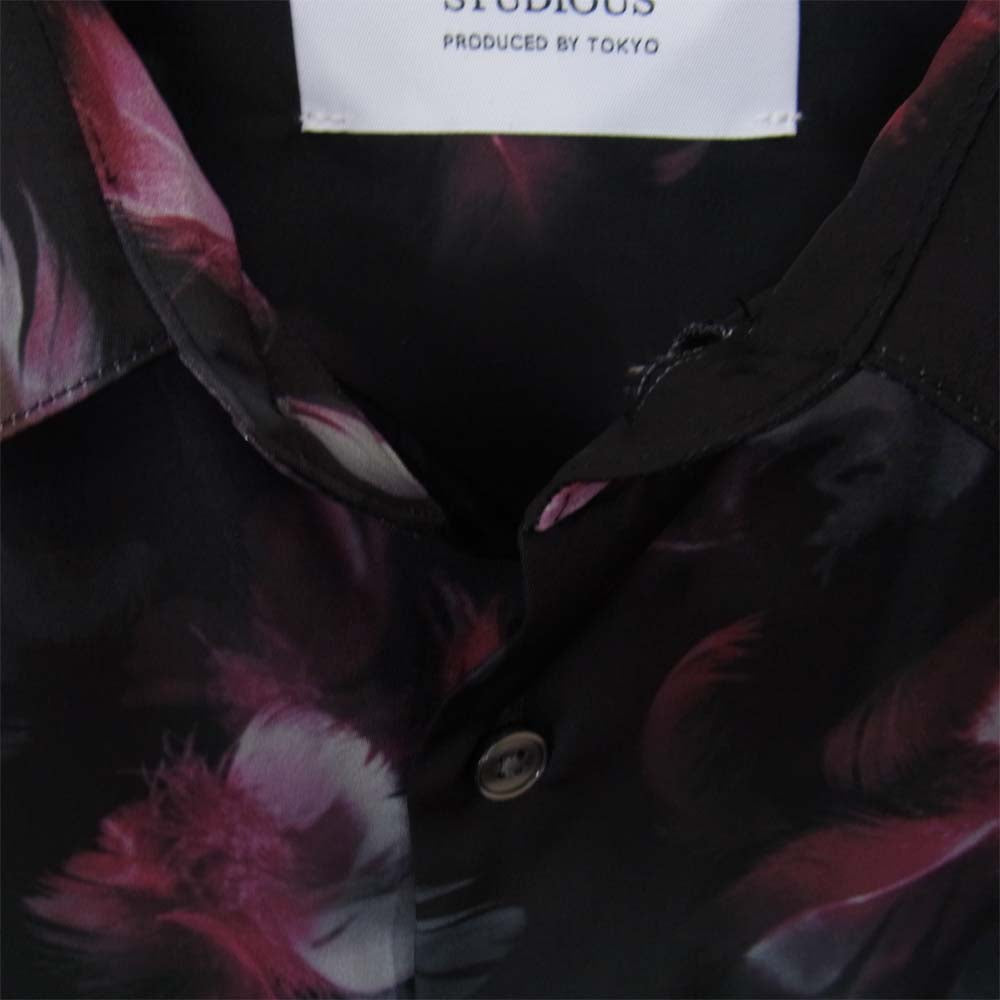 STUDIOUS ステュディオス 19SS 109200006 ルナフェザー ビッグシルエット 長袖 シャツ ブラック系 2【美品】【中古】