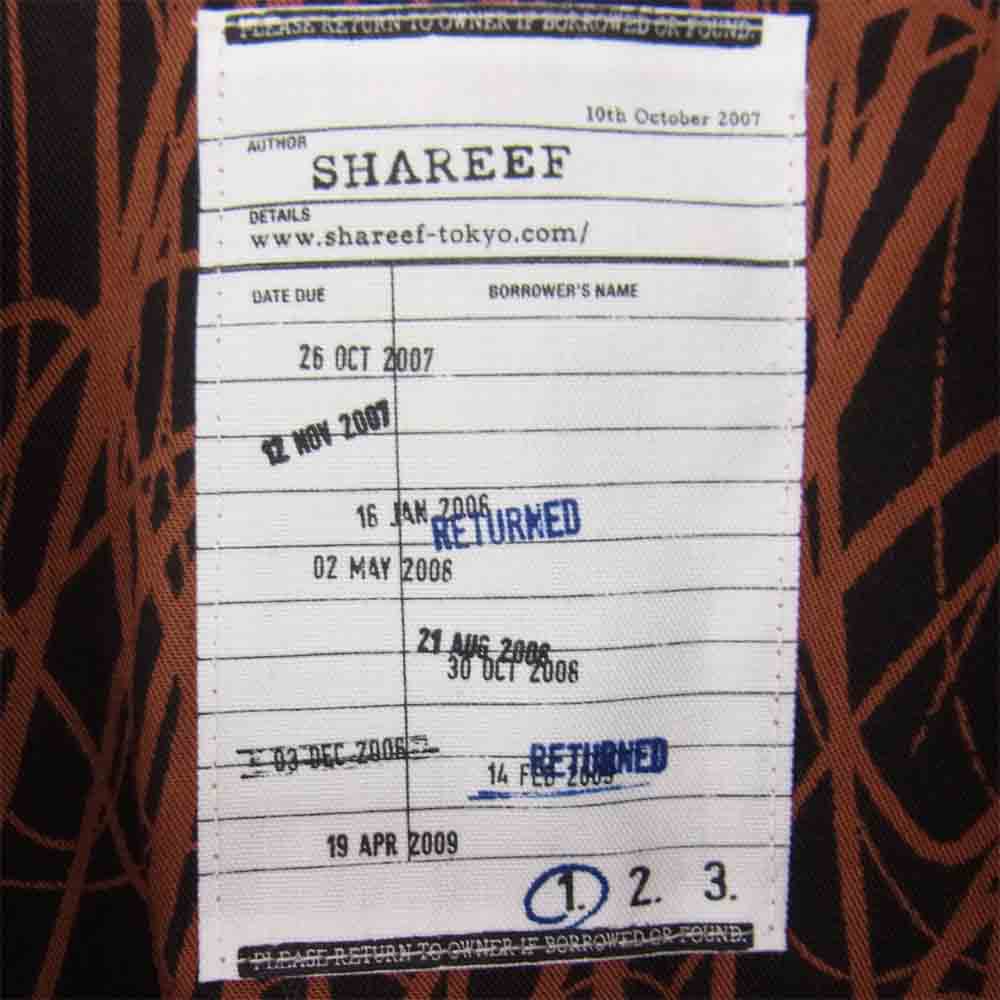 SHAREEF シャリーフ 18533002 ショート丈 総柄 シャツ ジャケット ブラウン系 1【美品】【中古】
