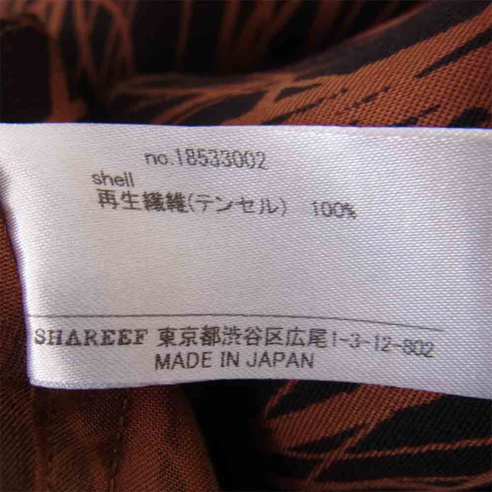 SHAREEF シャリーフ 18533002 ショート丈 総柄 シャツ ジャケット ブラウン系 1【美品】【中古】