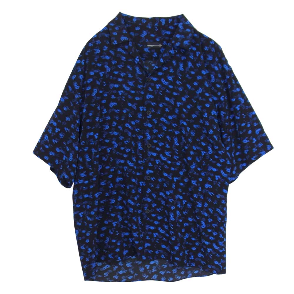 LAD MUSICIAN ラッドミュージシャン 19SS 2319-114 DECHINE BIG S/S SHIRT INKJET HAZED FLOWER 花柄 ビッグ シャツ ブルー系 42【中古】