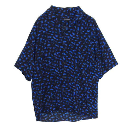 LAD MUSICIAN ラッドミュージシャン 19SS 2319-114 DECHINE BIG S/S SHIRT INKJET HAZED FLOWER 花柄 ビッグ シャツ ブルー系 42【中古】