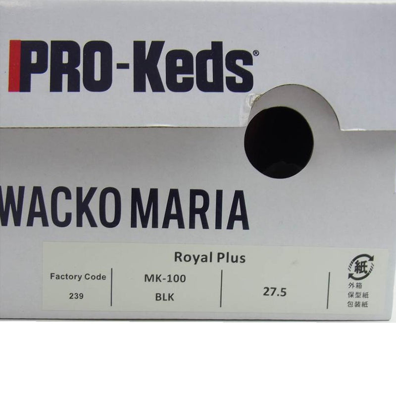 WACKO MARIA ワコマリア PRO KEDS プロケッズ MK-100 ROYAL PLUS ロイヤルプラス スニーカー ブラック系 ホワイト系 27.5【中古】