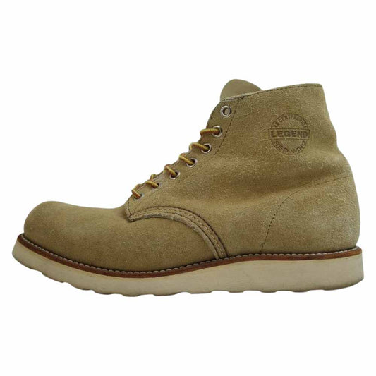 RED WING レッドウィング 8167 6INCH CLASSIC ROUND TOE クラシック ラウンドトゥ スエード ブーツ 羽根タグ ベージュ系 US7.5E【中古】