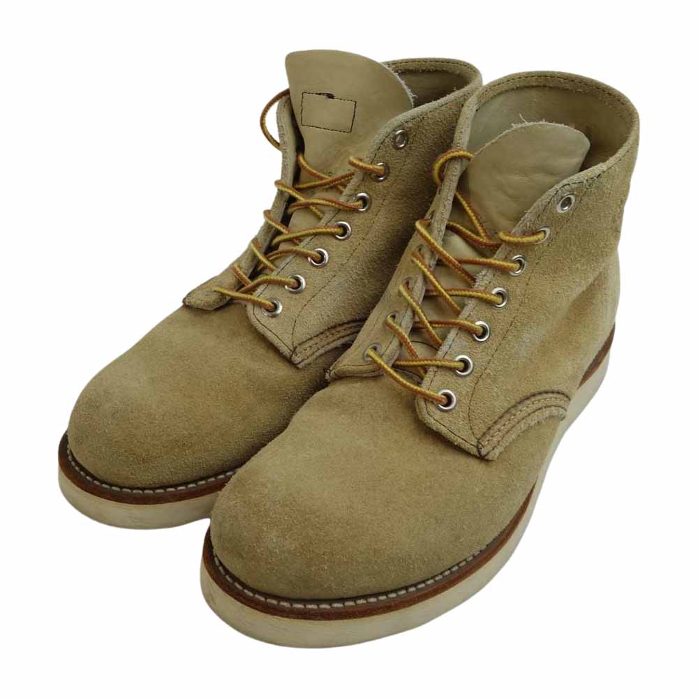 RED WING レッドウィング 8167 6INCH CLASSIC ROUND TOE クラシック ラウンドトゥ スエード ブーツ 羽根タグ ベージュ系 US7.5E【中古】
