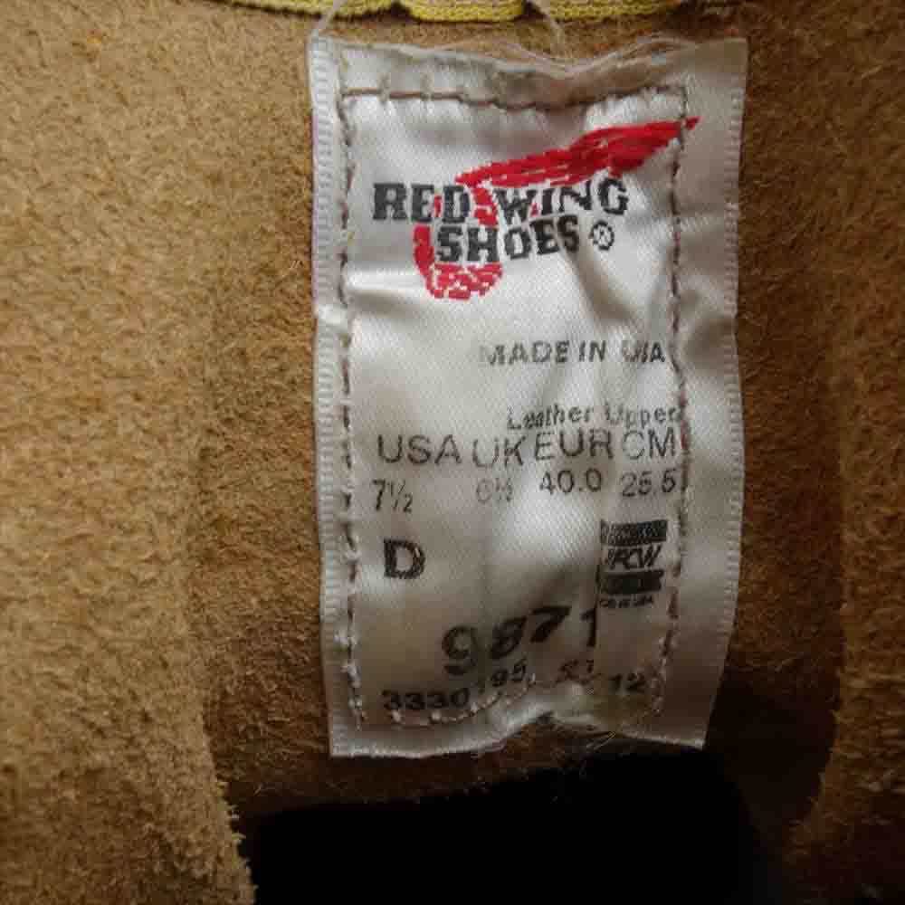 RED WING レッドウィング 9871 Irish Setter 6 Round-toe アイリッシュセッター ブーツ 四角犬タグ ゴールドラセット セコイア US7.5D【中古】