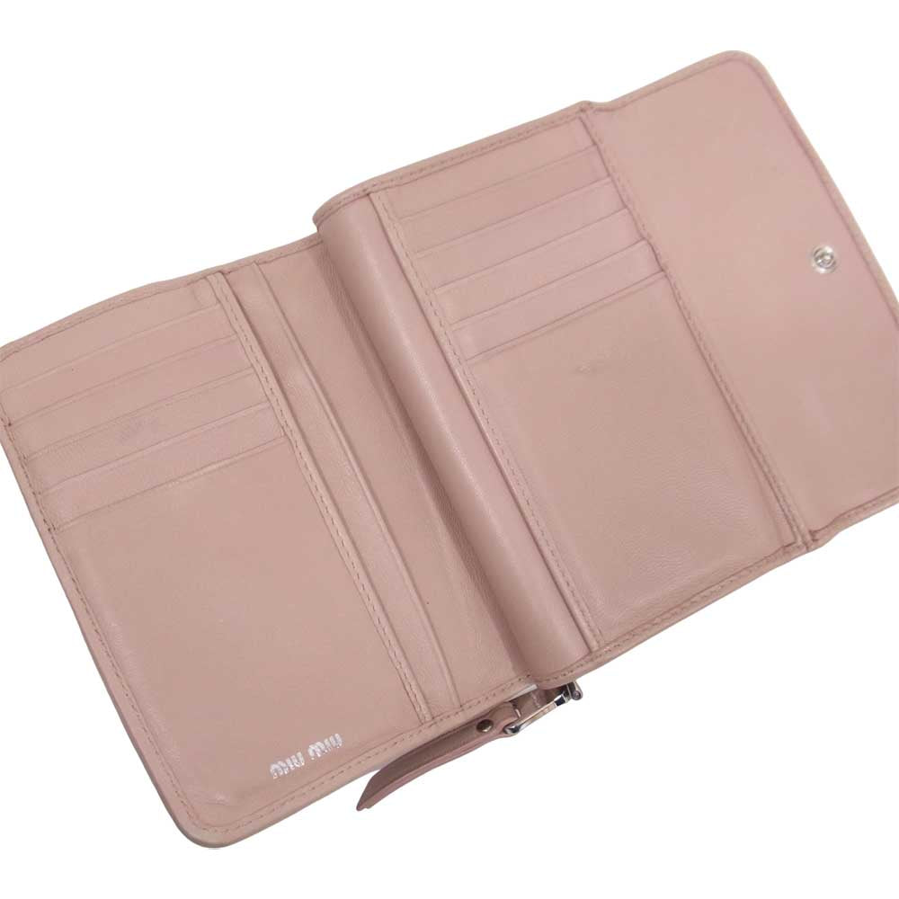 MIUMIU ミュウミュウ 5MV204 マテラッセ コンパクトウォレット ピンク系【中古】