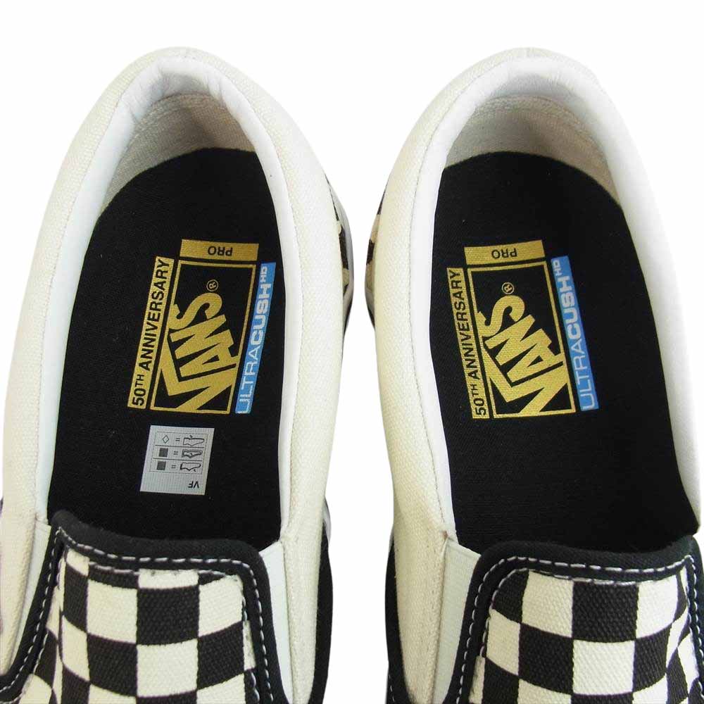 VANS バンズ VN00097MJ6J Slip-On Pro 50th '82 CHECKERBOARD スリッポン プロ 50周年モデル チェッカーボード ブラック系 ホワイト系 US11【美品】【中古】
