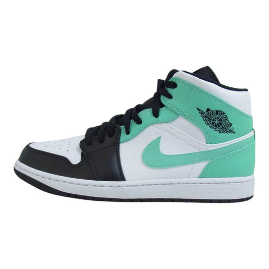 NIKE ナイキ 554724-132 AIR JORDAN 1 MID white/tropical twist-black ナイキ エア ジョーダンワン ミッド ライトグリーン系 ブラック系 29cm【極上美品】【中古】